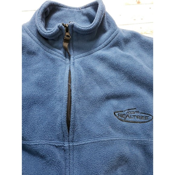 Team Realtree Men's Med Fleece blue Vest  Full Zip Hiking Construction - Picture 1 of 8